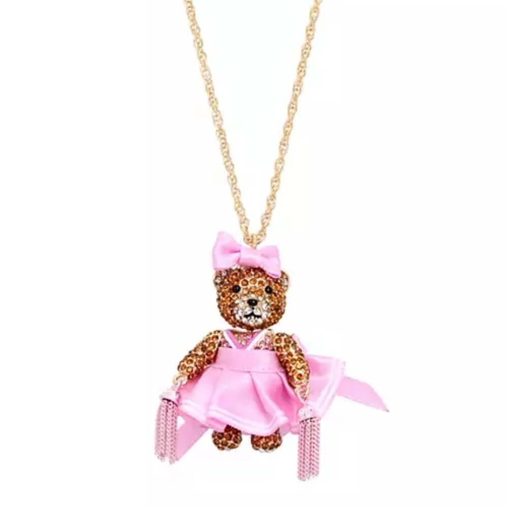 BETSEY JOHNSON
Football Stone Cheerleader Bear Pendant‎ Necklace